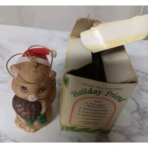 Holiday Friend Squirrel Collectable with Santa Hat Acorn